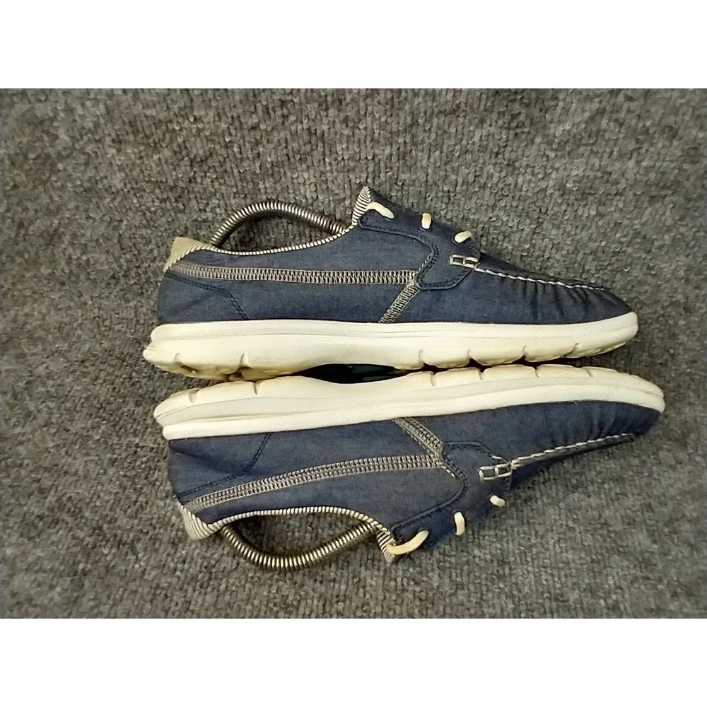 Skechers Go Step Navy Blue Boat Shoes Goga Max‎ Loafers 14428 Womens 11